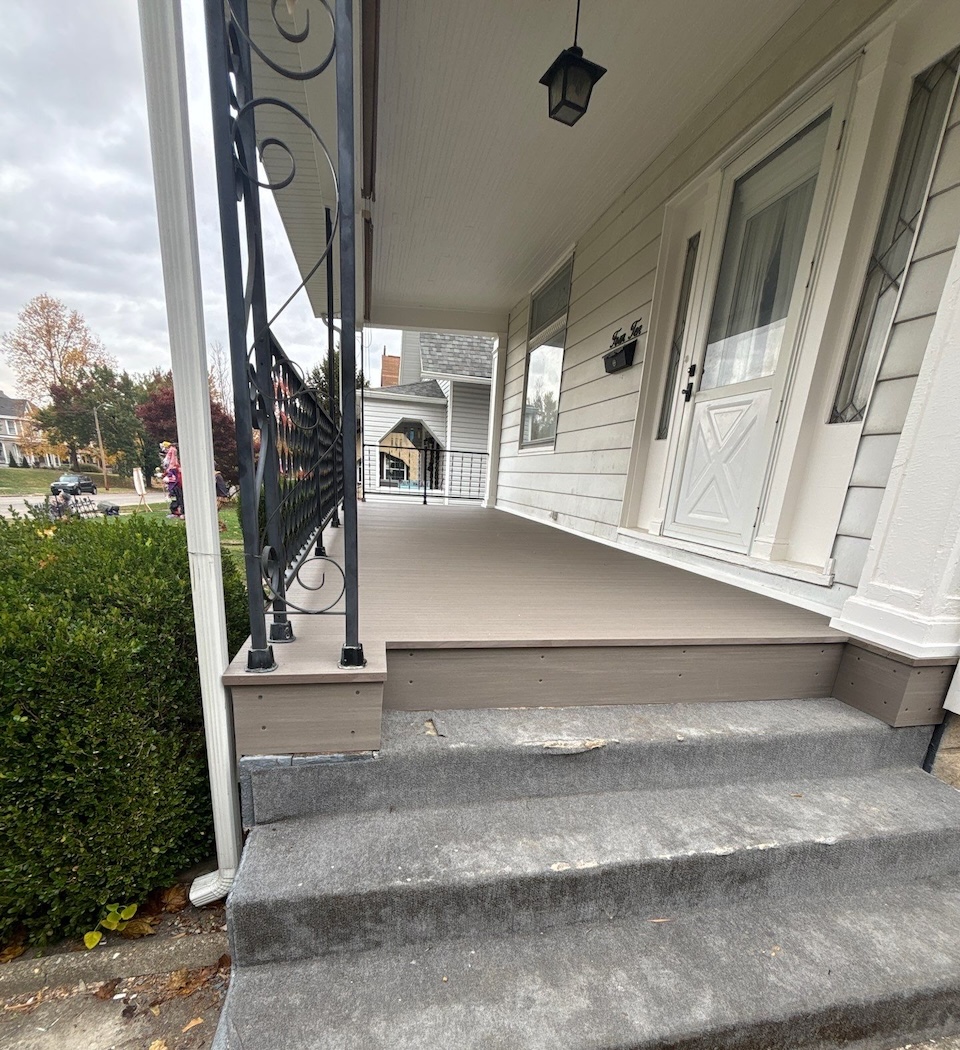 Porch with new Timbertech porch boards.